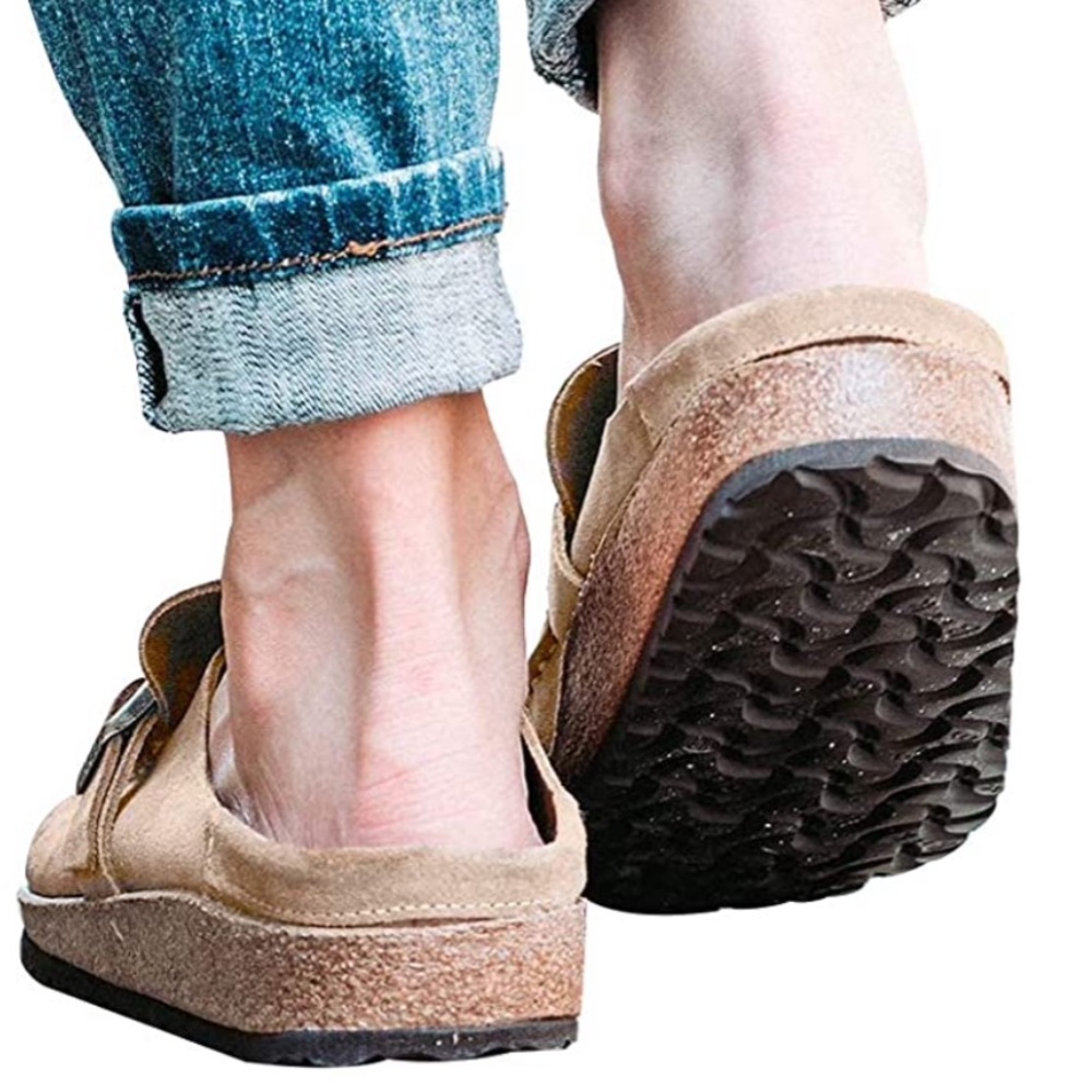 Khaki buckle mules - Picture 2 of 11